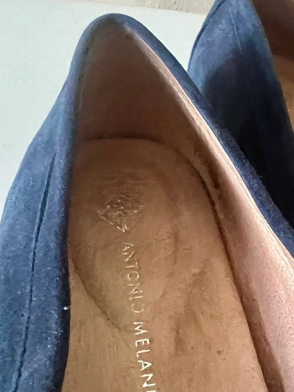Antonio Melani Navy Blue Suede Loafers